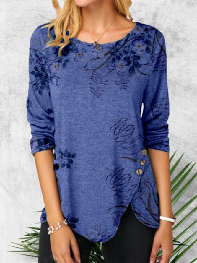 Women Vintage Printed Long Sleeve Shirt