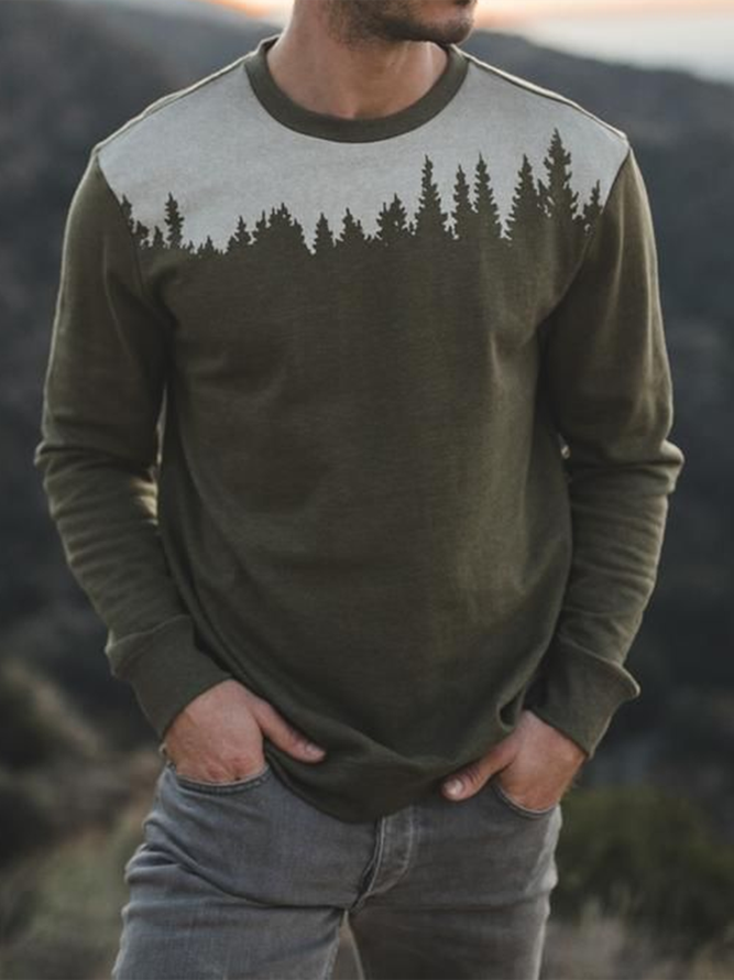 Green Plants Casual Sweatershirt