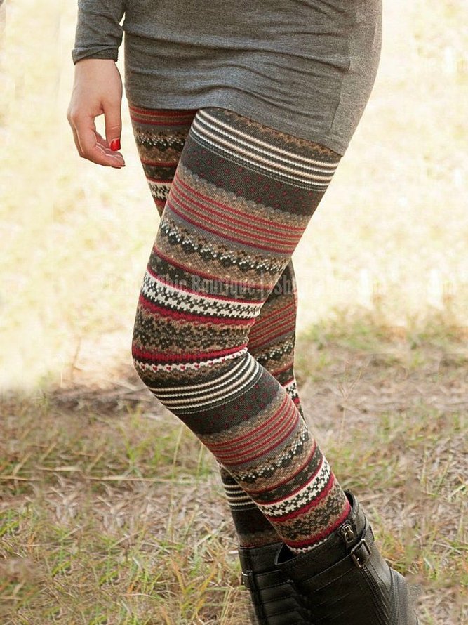 As Picture Vintage Sheath Paneled Leggings