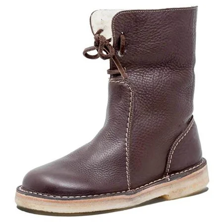 Women Casual PU Snow Boots Full Waterproof Insulated Low Heel Winter Boots