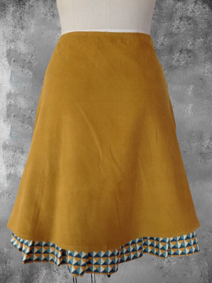 Vintage Floral Winter Ruffle Front Skirt