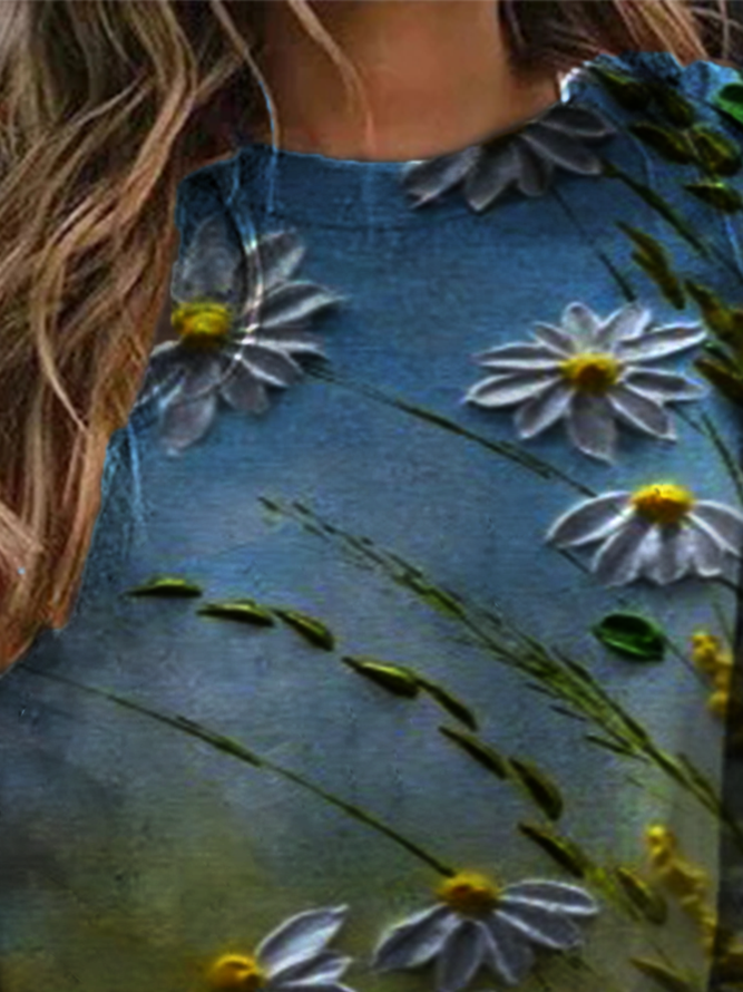 blue floral sweatshirt