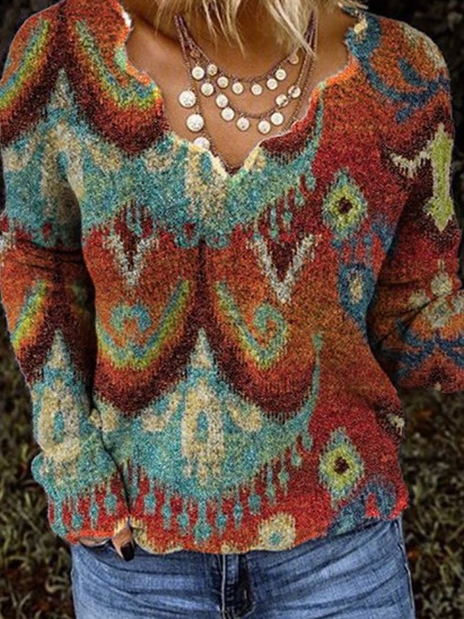 Cotton-Blend Casual Sweater