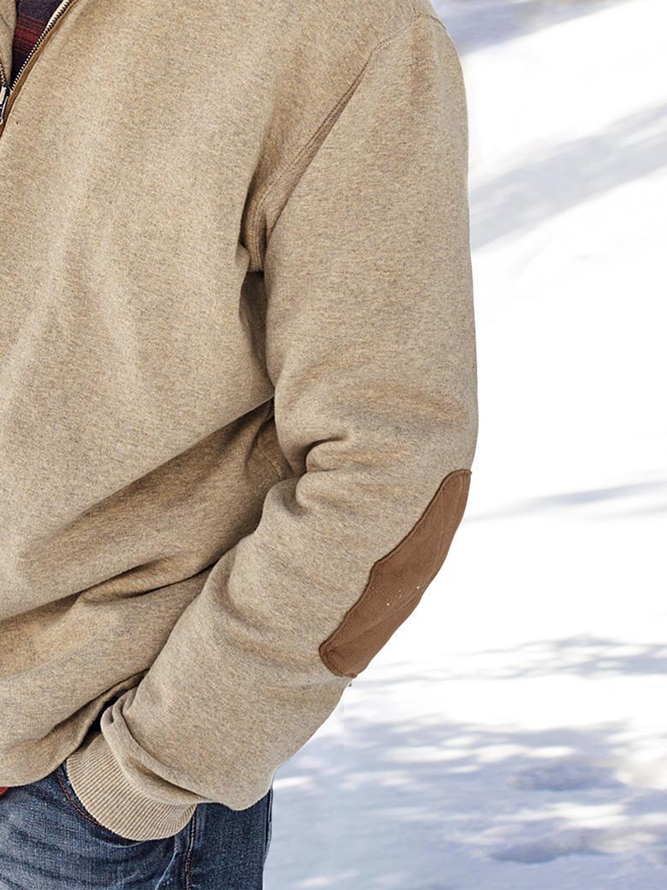 Men Casual Long Sleeve Stand Collar Sweatshirt