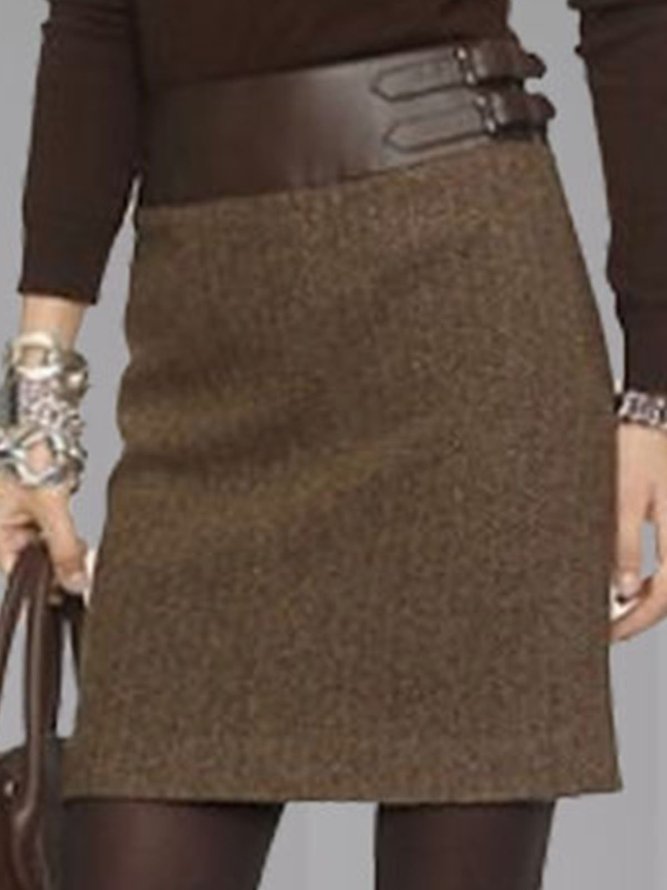 Paneled Cotton-Blend Skirt