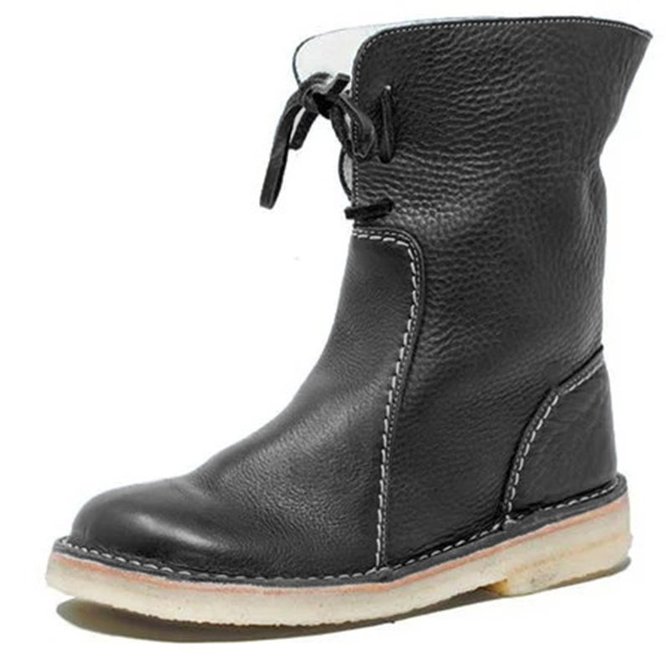 Women Casual PU Snow Boots Full Waterproof Insulated Low Heel Winter Boots