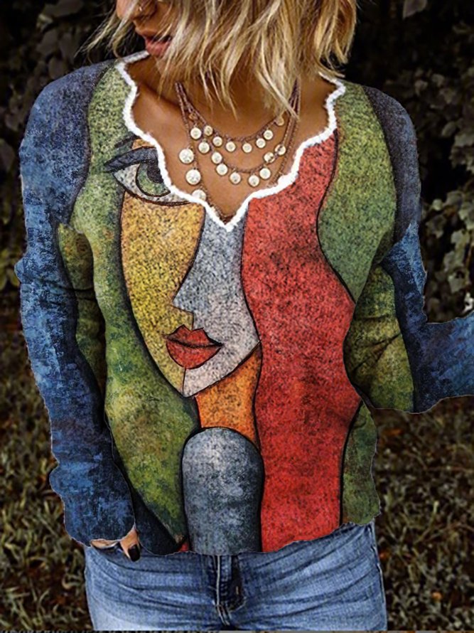 Shift Knitted People Long Sleeve Tops