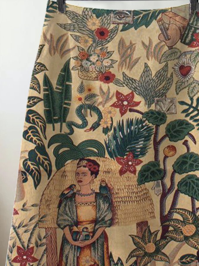 Floral-Print Skirt