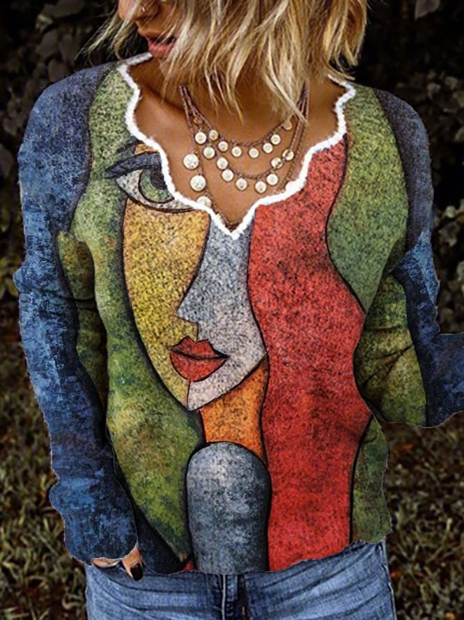 Shift Knitted People Long Sleeve Tops