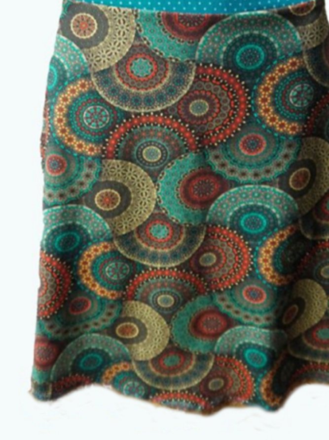 Holiday Floral-Print A-Line Skirt