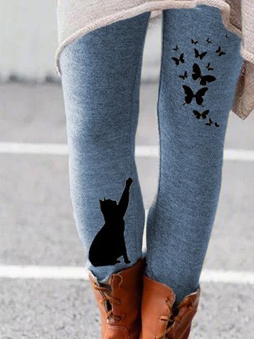 Solid Cotton Casual Leggings