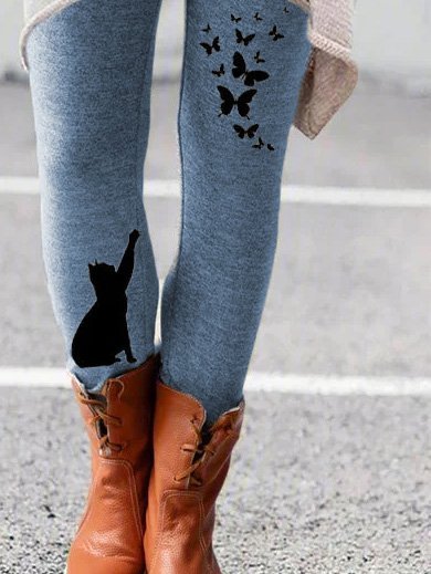 Solid Cotton Casual Leggings