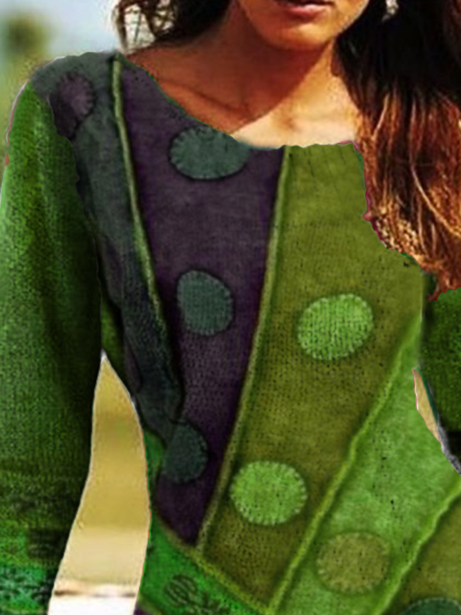 Printed Casual Long Sleeve Shirt & Top