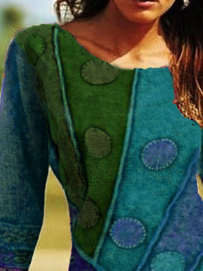 Printed Casual Long Sleeve Shirt & Top