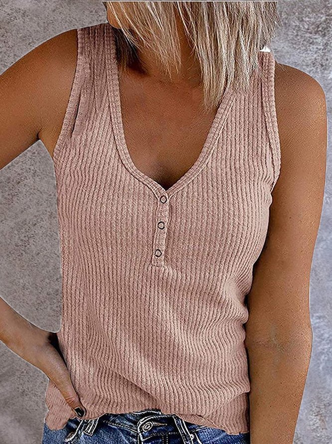 Sheath Sleeveless Casual Crew Neck Tank & Cami