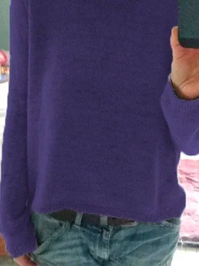 Cotton-Blend Long Sleeve Sweater