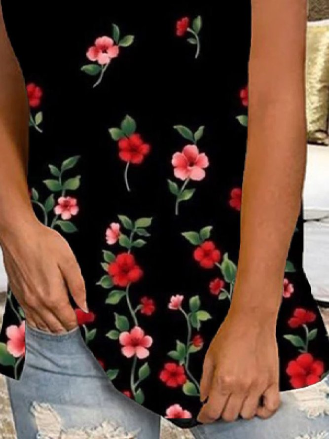 Vintage Sleeveless Printed Shirt & Top