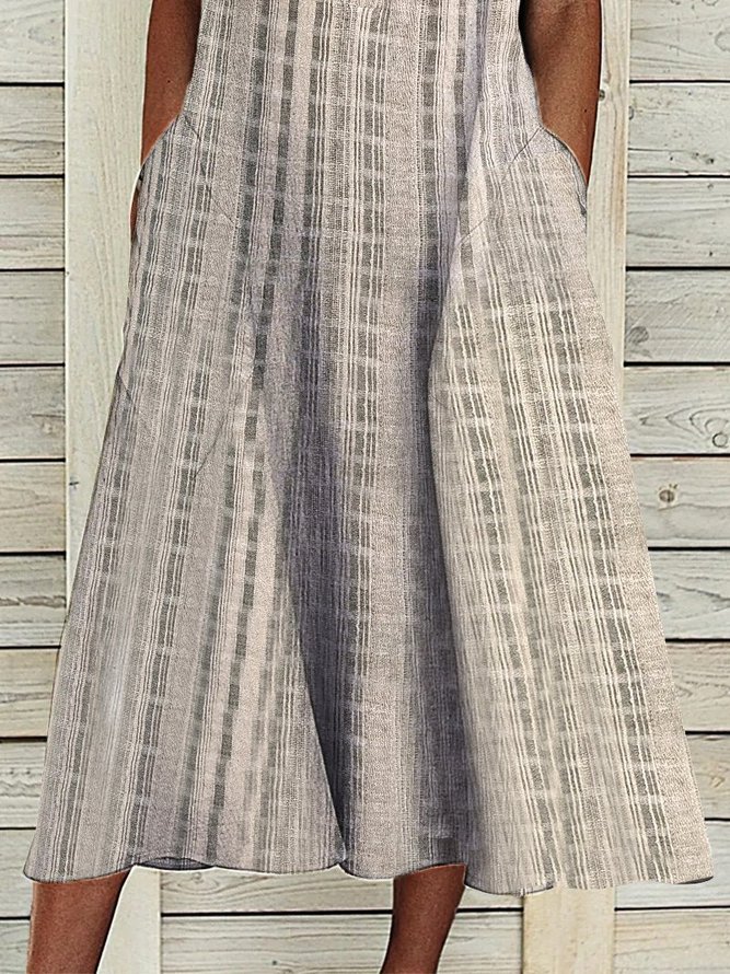 Women Summer Striped Casual SunDress Maxi Dress