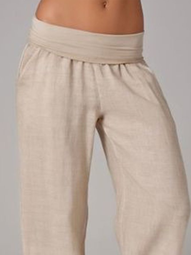 Vintage Solid Casual Yoga Pants