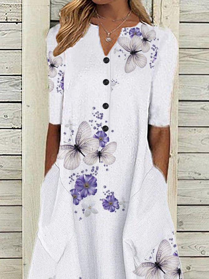 Half Sleeve Cotton Weaving Dress Dresses Zolucky Summer Dresses 1