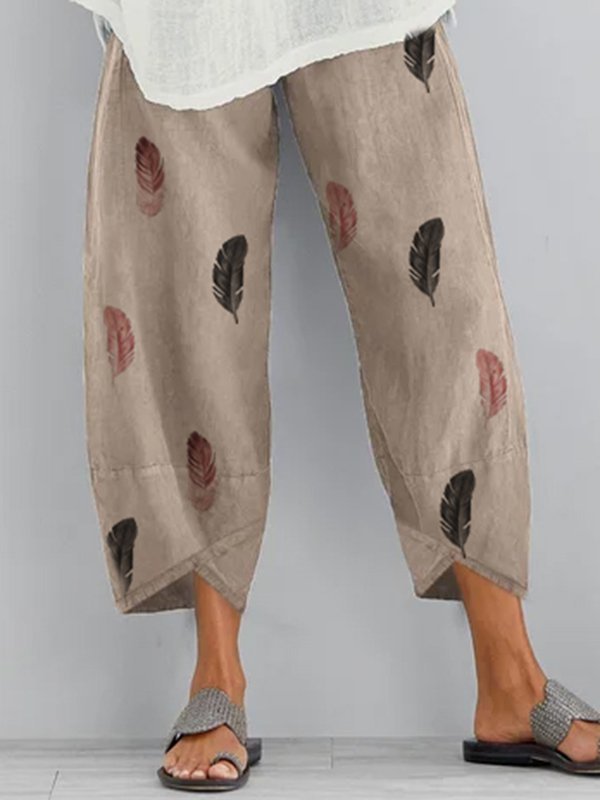 Pockets Printed Casual Pants