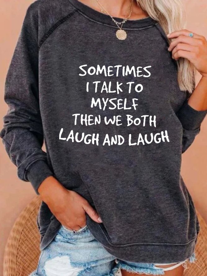 Long Sleeve Round Neck Printed Top