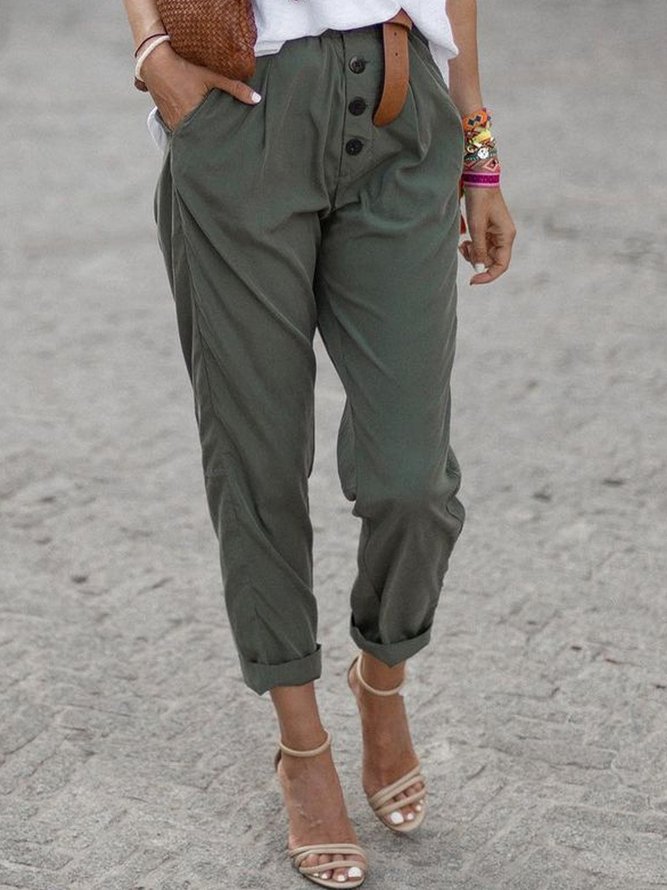 Casual Cotton-Blend Pants