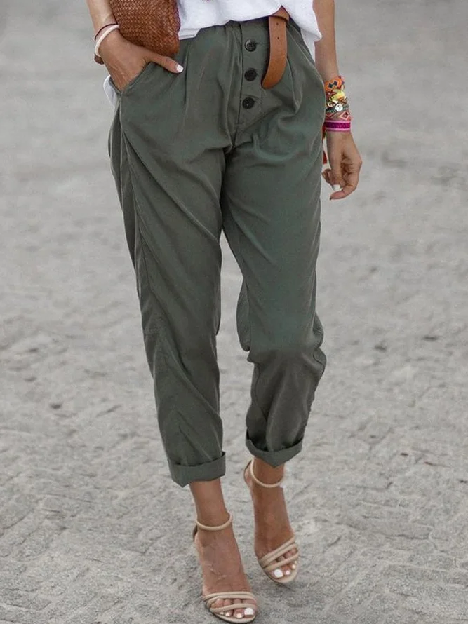 Casual Cotton-Blend Pants