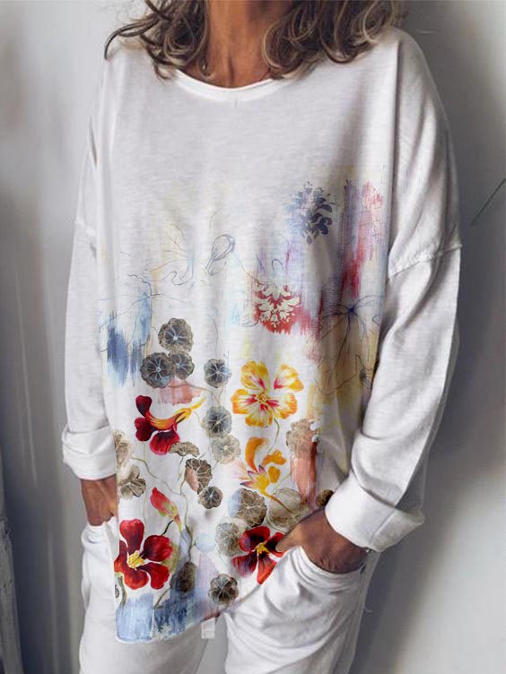 Floral Holiday Long Sleeve T-shirt