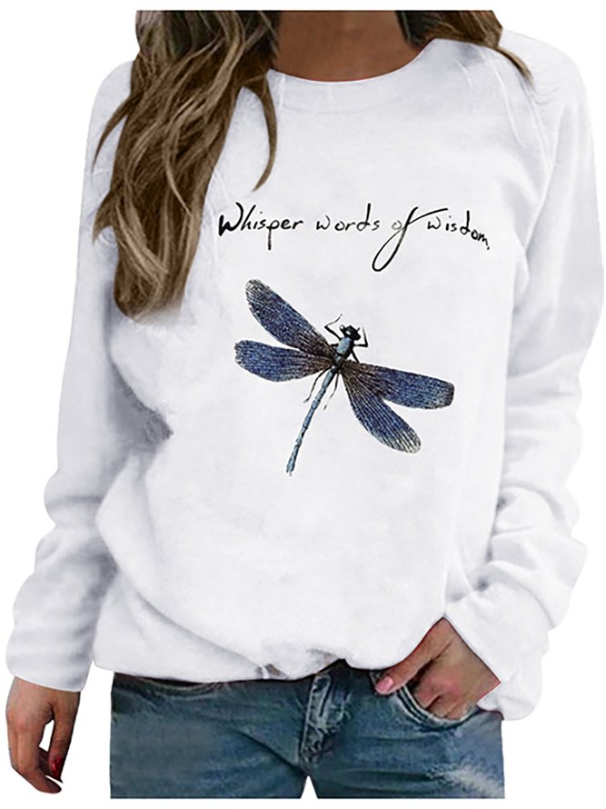 Dragonfly Long Sleeve Shift Vintage Sweatshirts