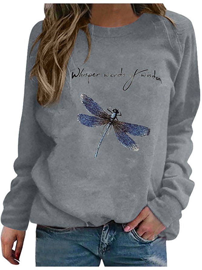 Dragonfly Long Sleeve Shift Vintage Sweatshirt