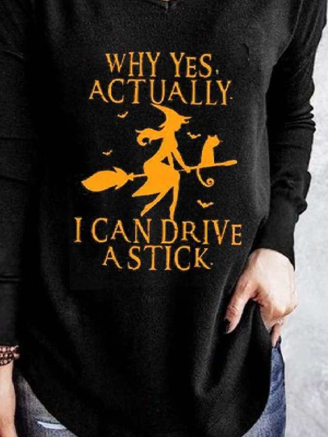 Halloween Casual Letter Long Sleeve T-shirt