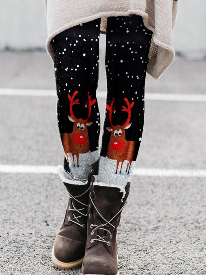 Christmas Regular Fit Leggings Xmas Leggings
