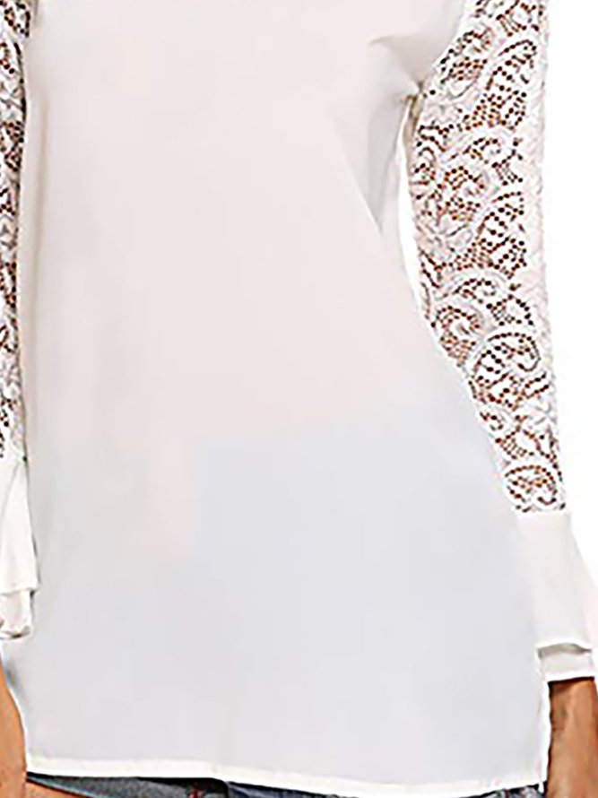 Lace Long Sleeves Solid Top