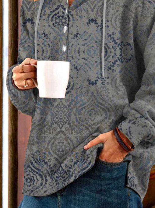 Boho Cotton Blends Tribal Sweatshirts
