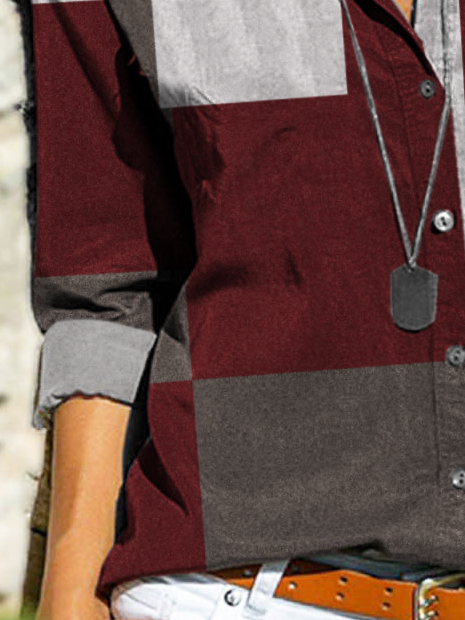 Loosen Shirt Collar Shirt & Top