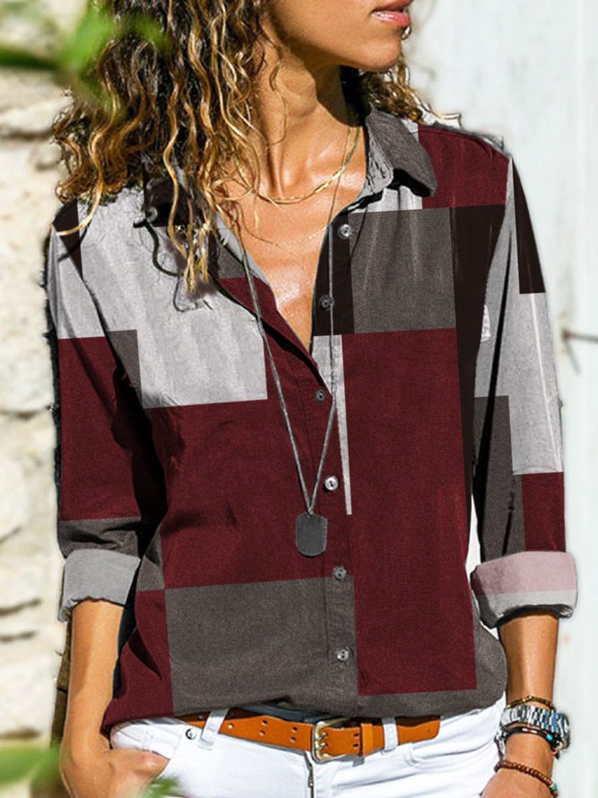 Loosen Shirt Collar Shirt & Top