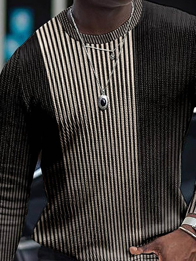 Men's Color Striped Pattern Sweater