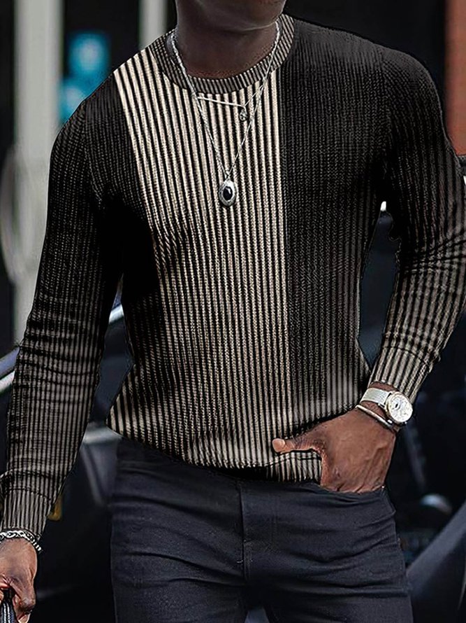 Men's Color Striped Pattern Sweater