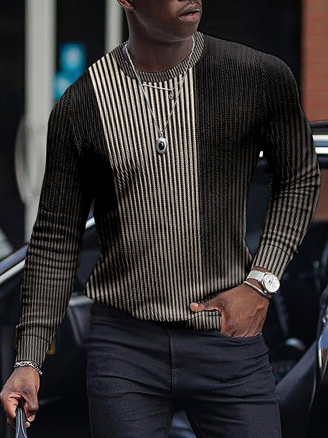 Men's Color Striped Pattern Sweater
