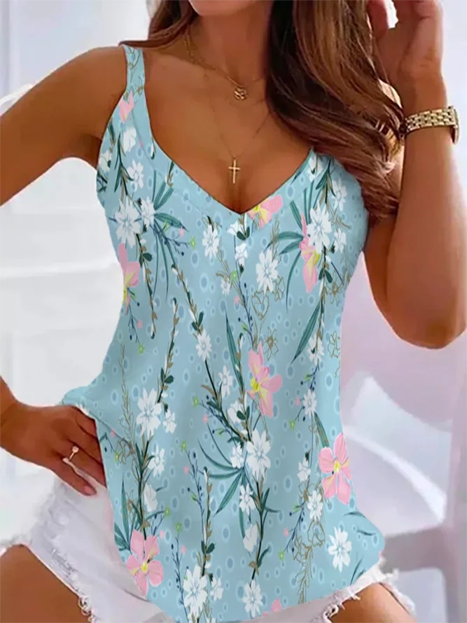 Casual Floral Sleeveless