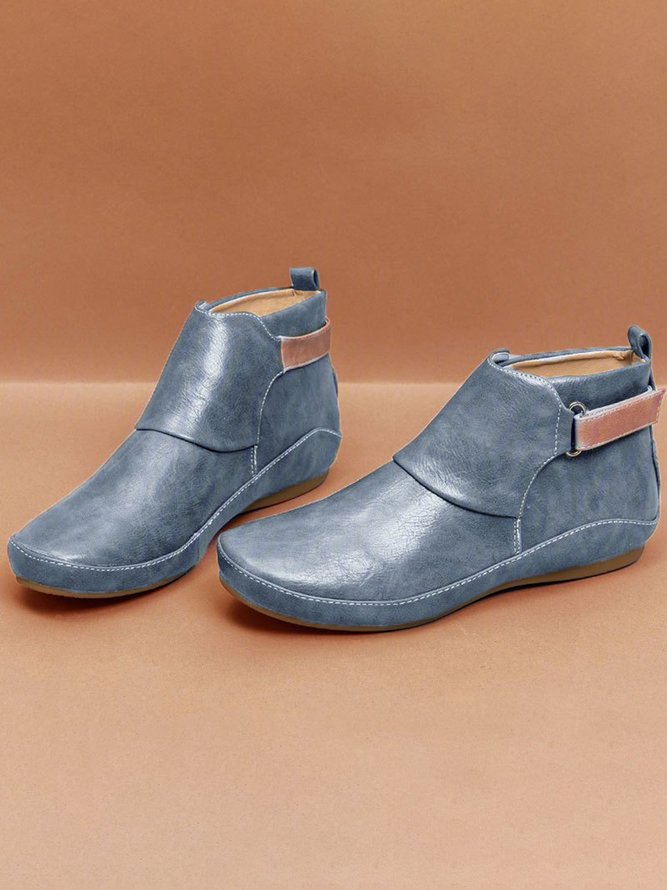 zolucky Women Casual Green Daily Adjustable Soft Leather Booties