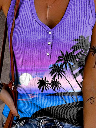 Vacation Printed Tank & Cami