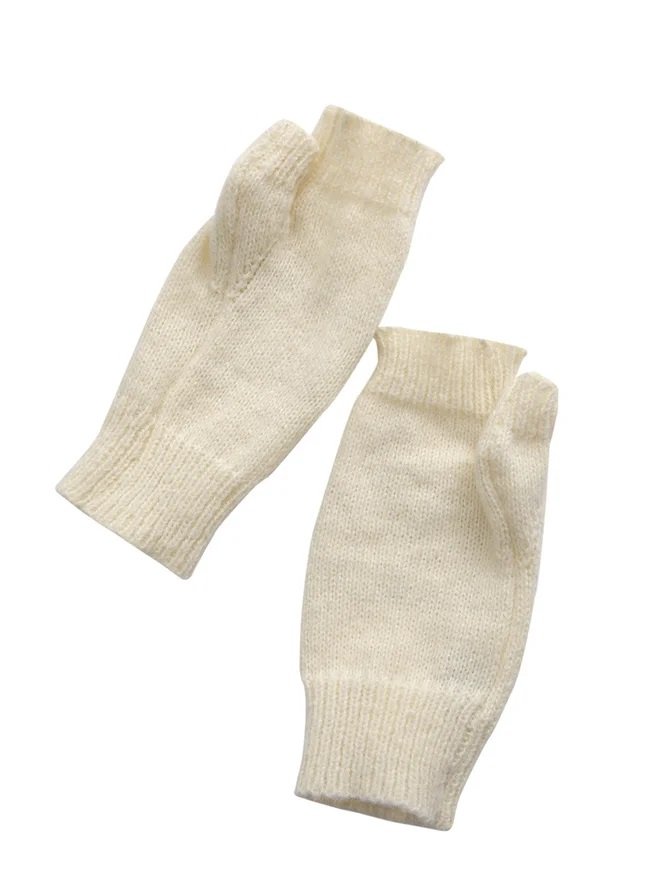 Butterfly Woolen Fingerless Gloves