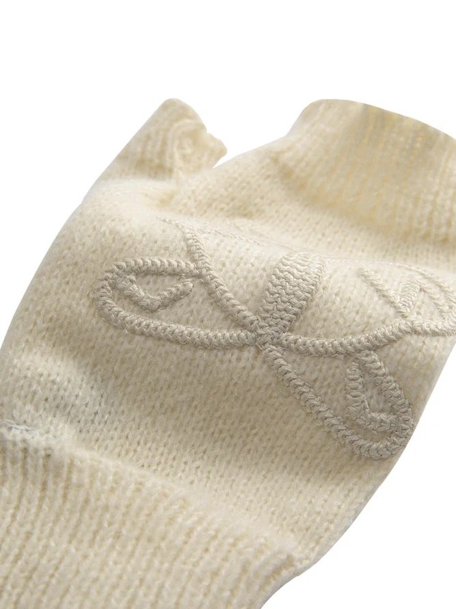 Butterfly Woolen Fingerless Gloves