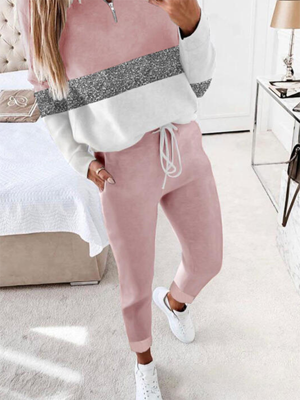 V Neck Casual Two-Piece Set