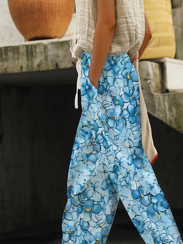 Loose Floral Printed Casual Pants