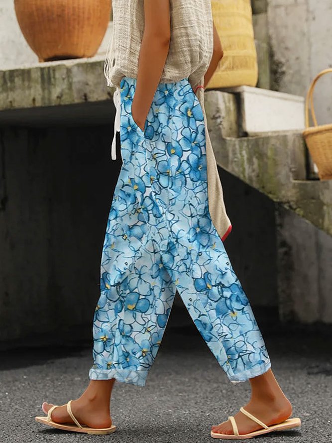 Loose Floral Printed Casual Pants