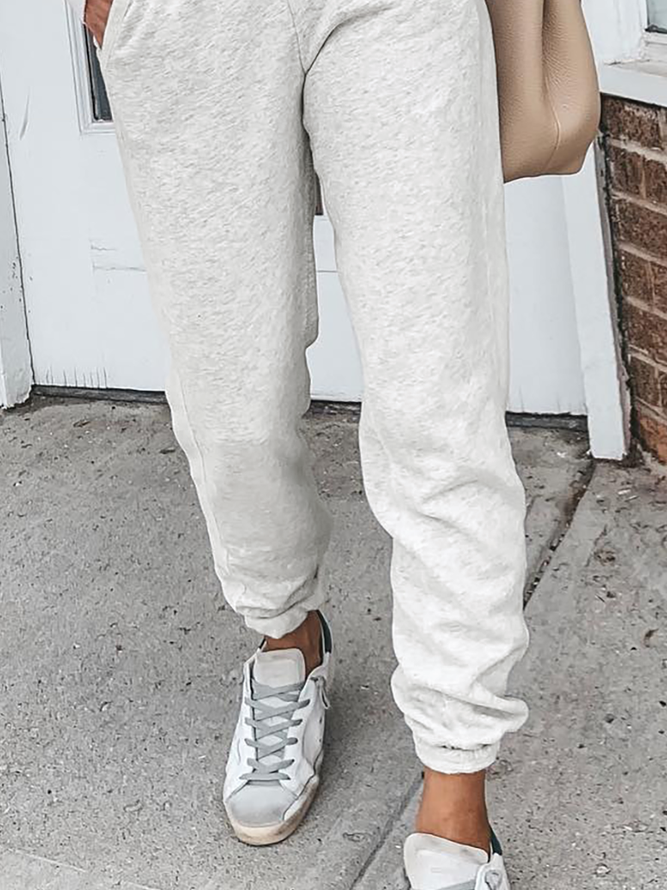 Women Casual Plain Autumn Natural Daily Standard Harem pants Long H-Line Sweatpants