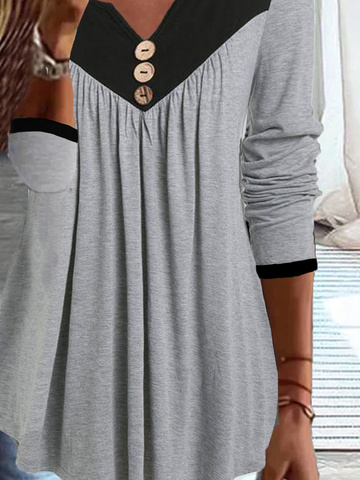 Color Block Loose Top tunic